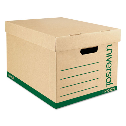 Universal Professional-Grade Heavy-Duty Storage Boxes, Letter/Legal Files, Kraft/Green, 12/Carton
