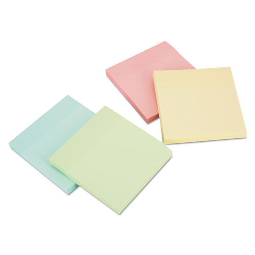 Universal Self-Stick Note Pads, 3 x 3, Assorted Pastel Colors, 100-Sheet, 12/Pack