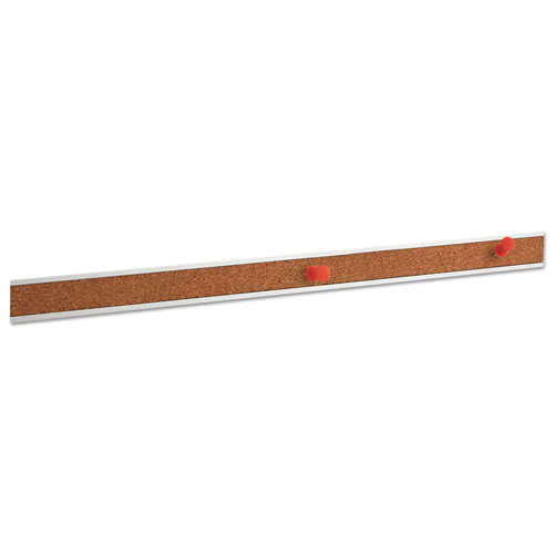 Universal Cork Bulletin Bar, 48 x 1, Brown Surface, Silver Aluminum Frame