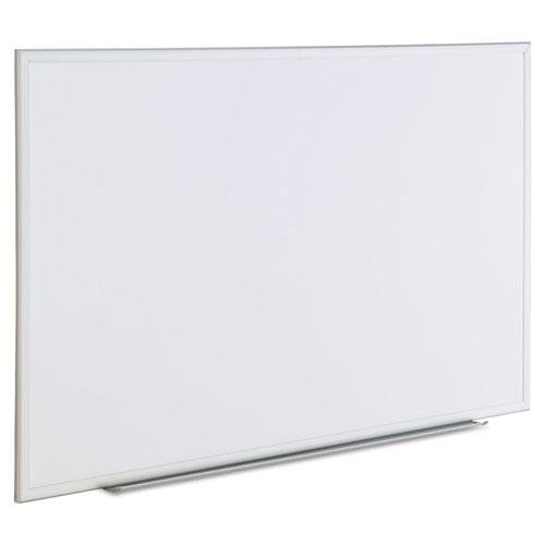 Universal Deluxe Melamine Dry Erase Board, 60 x 36, Melamine White Surface, Silver Anodized Aluminum Frame