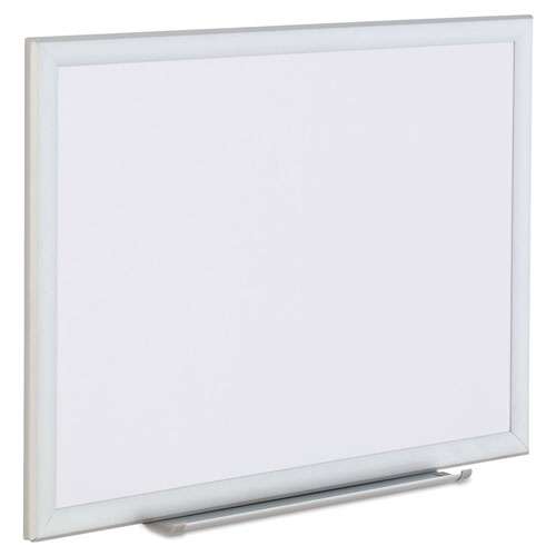 Universal Deluxe Melamine Dry Erase Board, 24 x 18, Melamine White Surface, Silver Aluminum Frame