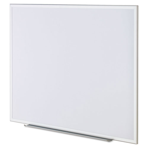 Universal Deluxe Melamine Dry Erase Board, 48 x 36, Melamine White Surface, Silver Aluminum Frame