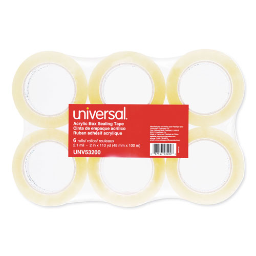 Universal Deluxe General-Purpose Acrylic Box Sealing Tape, 2 mil, 3