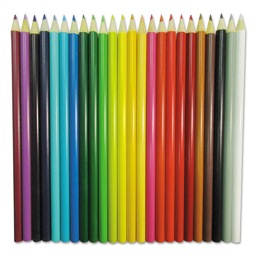 Universal Woodcase Colored Pencils, 3 mm, Assorted Lead/Barrel Colors, 24/Pack