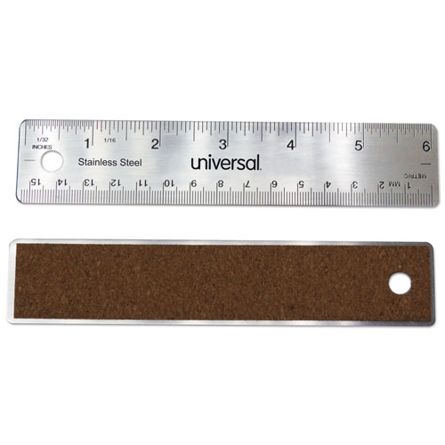 Universal Stainless Steel Ruler, Standard/Metric, 6