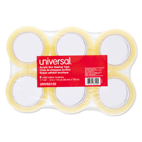 Universal Deluxe General-Purpose Acrylic Box Sealing Tape, 1.7 mil, 3
