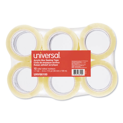Universal Deluxe General-Purpose Acrylic Box Sealing Tape, 3