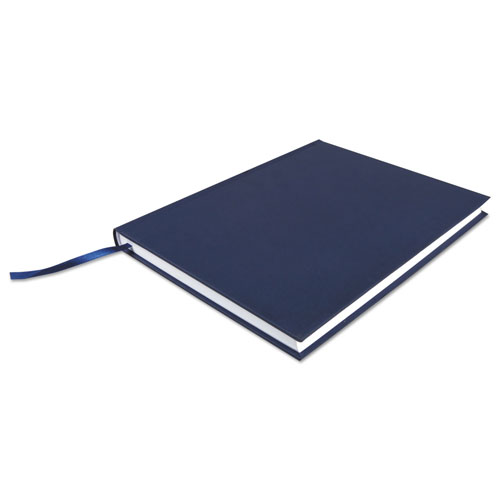 Universal Casebound Hardcover Notebook, 1-Subject, Wide/Legal Rule, Dark Blue Cover, (150) 10.25 x 7.63 Sheets