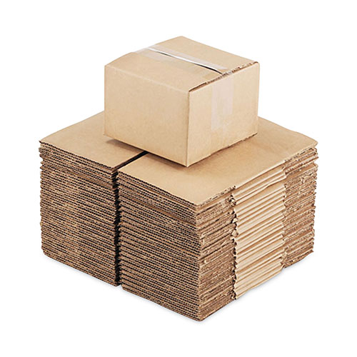 Universal Fixed-Depth Brown Corrugated Shipping Boxes, Regular Slotted Container (RSC), Small, 6