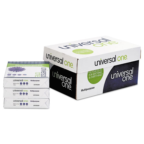 Universal Deluxe Multipurpose Paper, 98 Bright, 20lb, 8.5 x 11, Bright White, 500 Sheets/Ream, 10 Reams/Carton