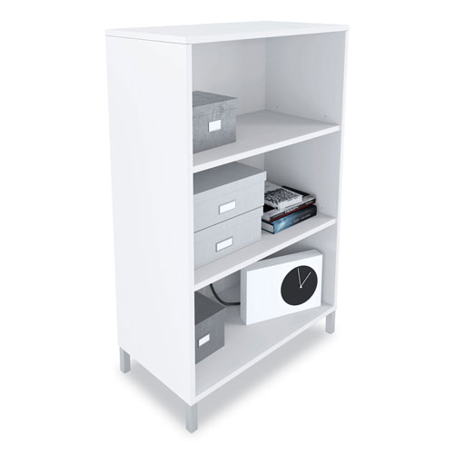 Union & Scale™ Essentials Laminate Bookcase, Three-Shelf, 28 x 15 x 45.6, White