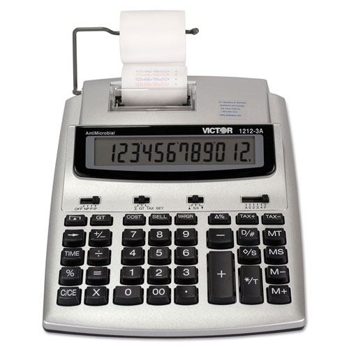 Victor 1212-3A Twelve Digit Two Color Portable Print/Display Calculator
