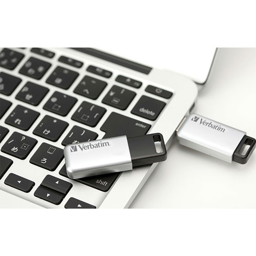 Verbatim 128GB Store 'n' Go Secure Pro USB 3.0 Flash Drive - 128 GB - USB 3.0 - Silver - 256-bit AES - Lifetime Warranty - 1 Each