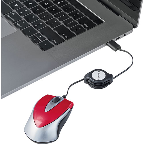 Verbatim USB-C MINI OPTICAL TRAVEL MOUSE RED