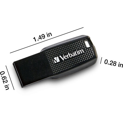 Verbatim 32GB Ergo USB Flash Drive - Black - The Ergo USB drive features an ergonomic design for in-hand comfort and COB design for enhanced reliability.