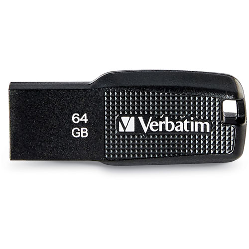 Verbatim 64GB Ergo USB Flash Drive, Black