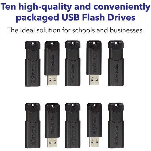 Verbatim PinStripe 32GB USB 3.0 Flash Drive - 32 GB - USB 3.0 - Black