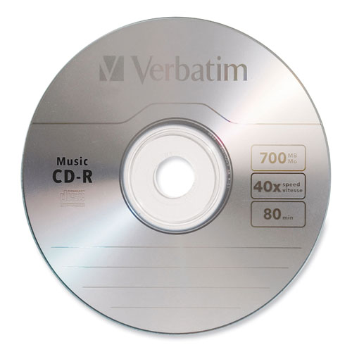 Verbatim CD-R Music Recordable Disc, 700MB, 40x, 25/Pk