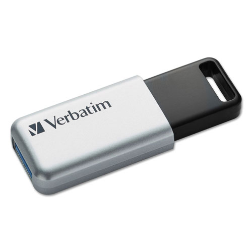 Verbatim Store 'n' Go Secure Pro USB Flash Drive with AES 256 Encryption, 64 GB, Silver