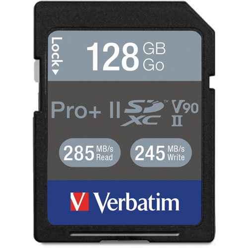 Verbatim Memory Card, SDXC, 129GB, 295 Read/255 Write Speed, Black