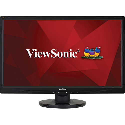 Viewsonic LED Monitor, Full HD, 25.4"W x 9.8"D x 17.4"H, Black