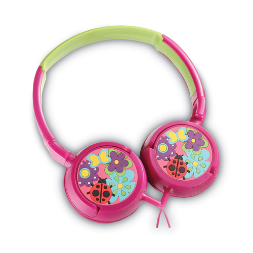 Volkano KiDDiES Series Stereo Earphones, Love Bugs Design, Pink/Green/Multicolor