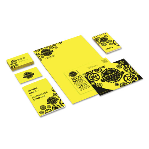 Astrobrights Color Cardstock, 65 lb, 8.5 x 11, Lift-Off Lemon, 250/Pack