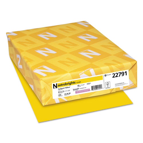 Neenah Paper Color Cardstock, 65 lb, 8.5 x 11, Sunburst Yellow, 250/Pack