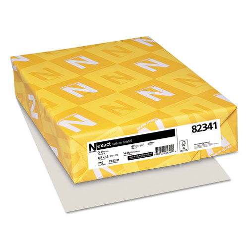 Neenah Paper Exact Vellum Bristol Cover Stock, 67lb, 8.5 x 11, 250/Pack, Gray