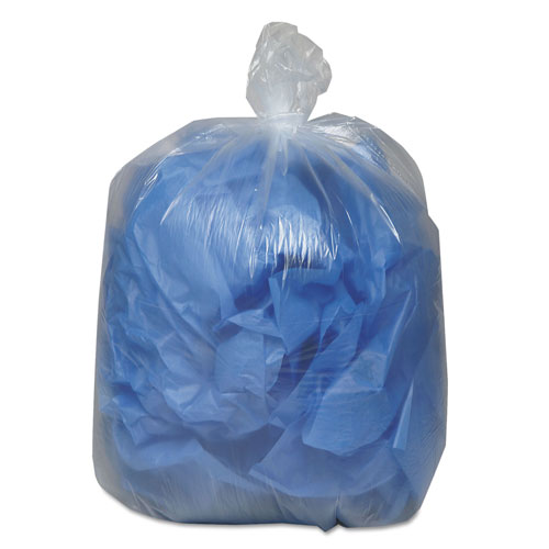 Webster Linear Low Density Clear Recycled Can Liners, 60 gal, 1.5 mil, 38