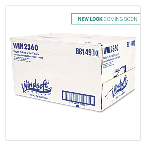 Windsoft Pop-Up Box 2-Ply Facial Tissue, Case of 30