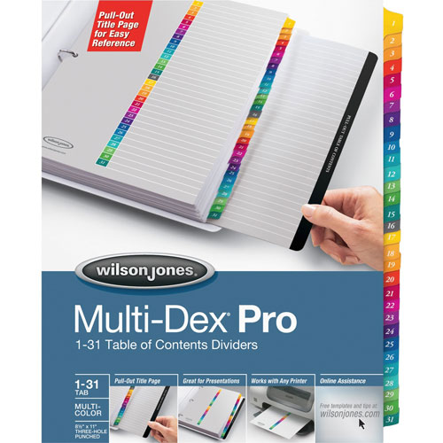 Wilson Jones Multidex Index Tabs, Multicolor