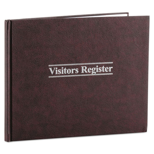 Wilson Jones Visitor Register Book, Red Hardcover, 112 Pages, 1,500 Entries, 8 1/2 x 10 1/2