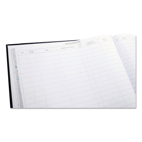 Wilson Jones Detailed Visitor Register Book, Black Cover, 208 Ruled Pages, 9.5 x 12.25