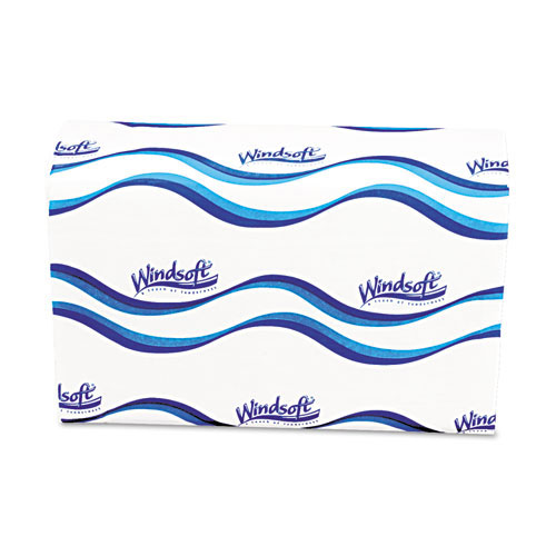 Windsoft Embossed C-Fold Paper Towels, 10 1/10 x 13 1/5, White, 200/Pack, 12 Packs/Carton