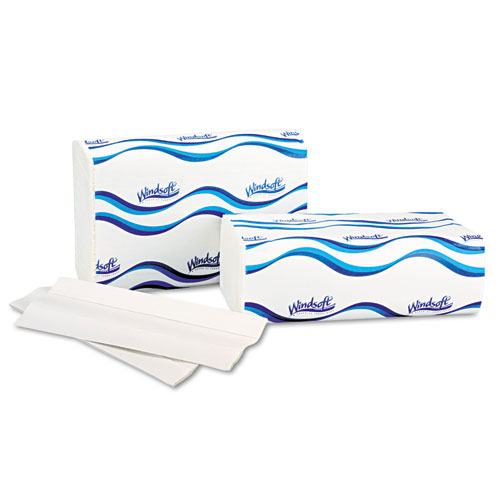 Windsoft Embossed C-Fold Paper Towels, 10 1/10 x 13 1/5, White, 200/Pack, 12 Packs/Carton