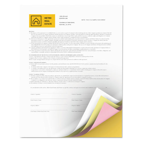 Xerox Revolution Carbonless 4-Part Paper, 8.5x11, Canary/Goldenrod/Pink/White, 5, 000/Carton
