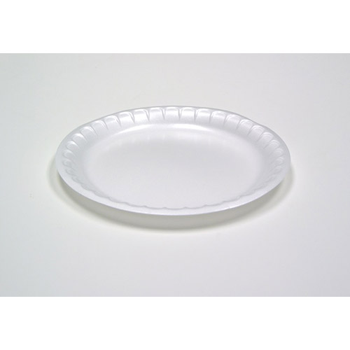 Pactiv Unlaminated Foam Dinnerware, Plate, 6" Diameter, White, 1,000/Carton