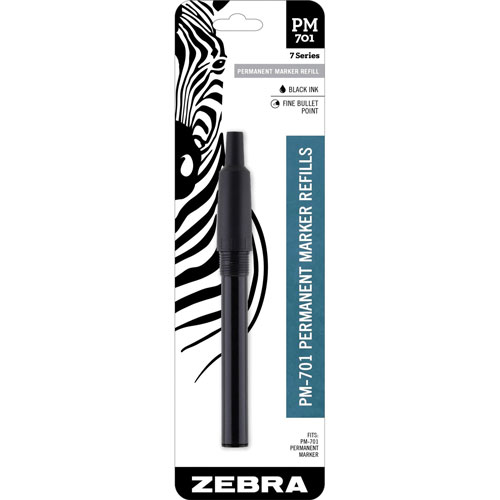 Zebra Permanent Marker Refill, PM-701, 2-1/4"Wx1/2"Lx7-1/2"H, Black