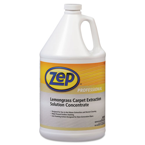 Zep Commercial® Carpet Extraction Cleaner, Lemongrass, 1 gal Bottle, 4/Carton