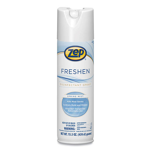 Zep Commercial® Freshen Disinfectant, Spring Mist, 15.5 oz Aerosol Can, 12/Carton