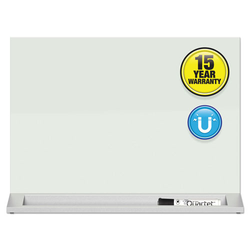 Acco Desktop Magnetic Glass Dry-Erase Panel, 23" x 17", White