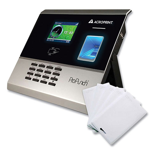 Acroprint Time Recorder ProPunch Biometric and Proximity Bundle, Black