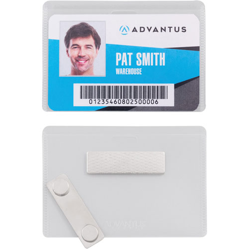 Advantus Badge Kit, Magnetic, 3-3/4" x 2-1/2"Badges, 20/PK