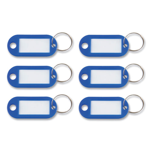 Advantus Key Tags Label Window, 0.88 x 0.19 x 2, Dark Blue, 6/Pack