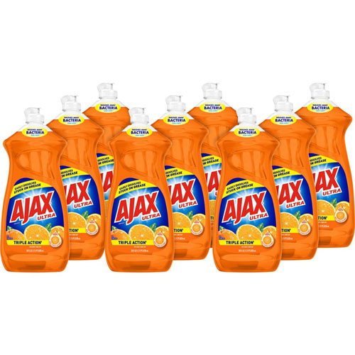Ajax Triple Action Dish Soap - Liquid - 28 fl oz (0.9 quart) - Orange Scent - 9 / Carton