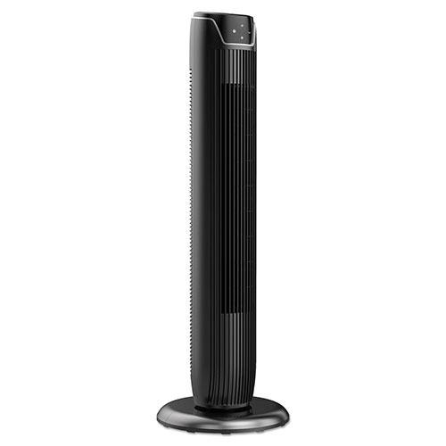 Alera 36" 3-Speed Oscillating Tower Fan with Remote Control, Plastic, Black