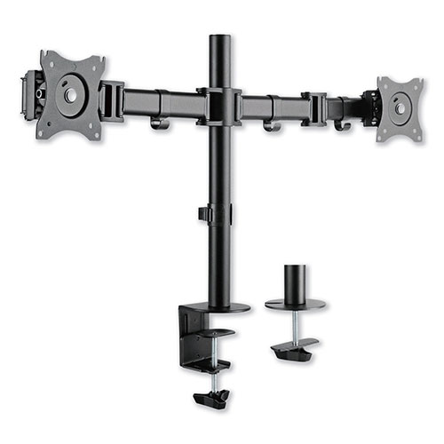 Alera AdaptivErgo Pole-Mounted Monitor Arm, Dual Monitor up to 30", Black