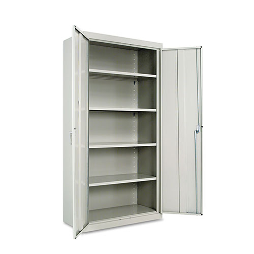 Alera Assembled 72" High Storage Cabinet, w/Adjustable Shelves, 36w x 18d, Light Gray