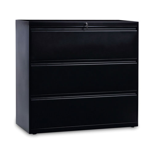 Alera Lateral File, 3 Legal/Letter/A4/A5-Size File Drawers, Black, 42" x 18" x 39.5"